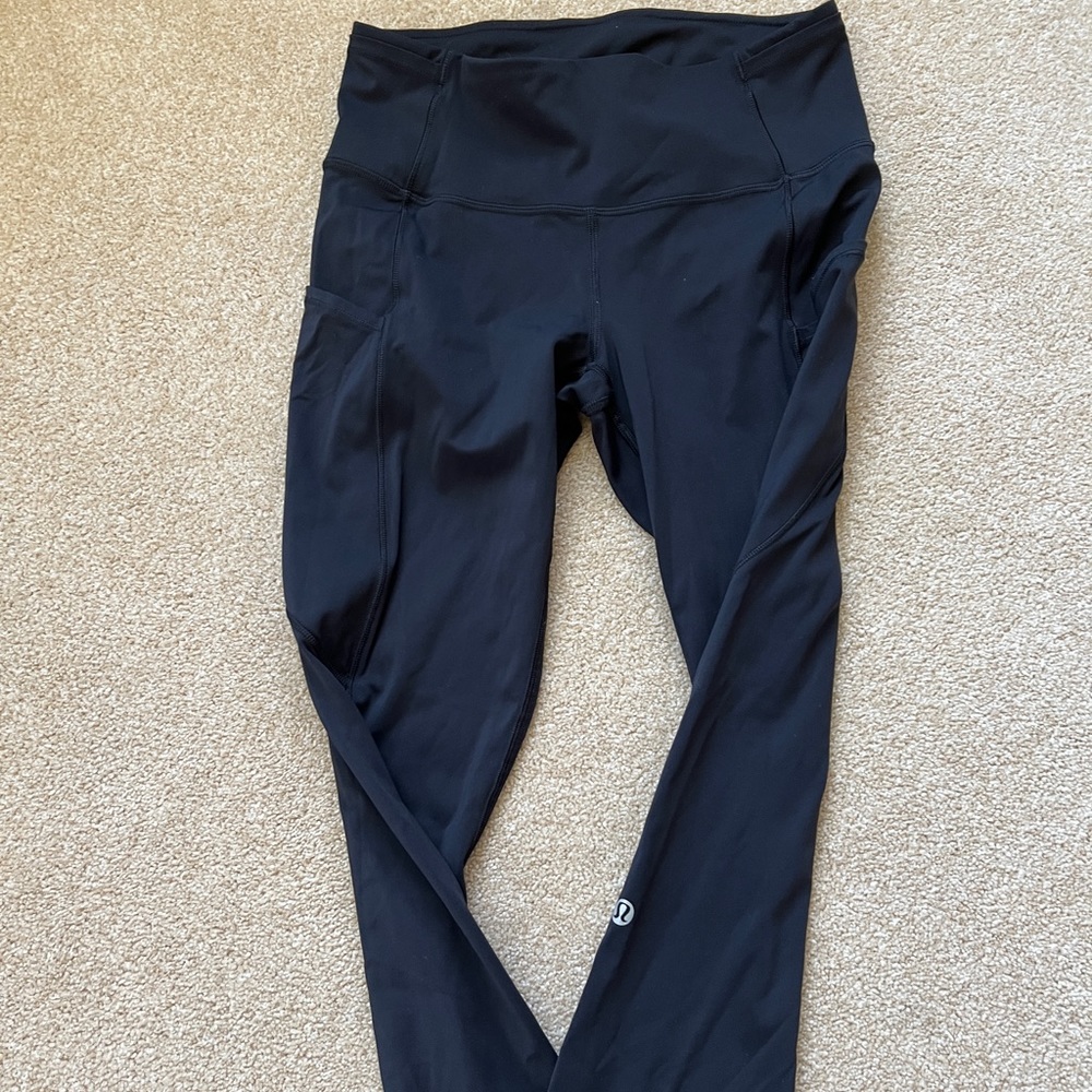 1 pair lululemon fast and free high rise tight 25” black size 6 leggings